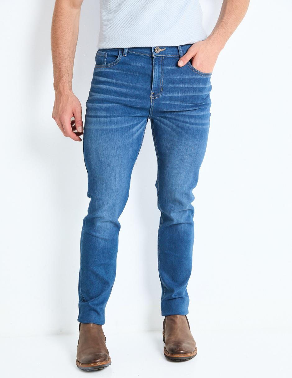 Jeans skinny lavado medio para hombre