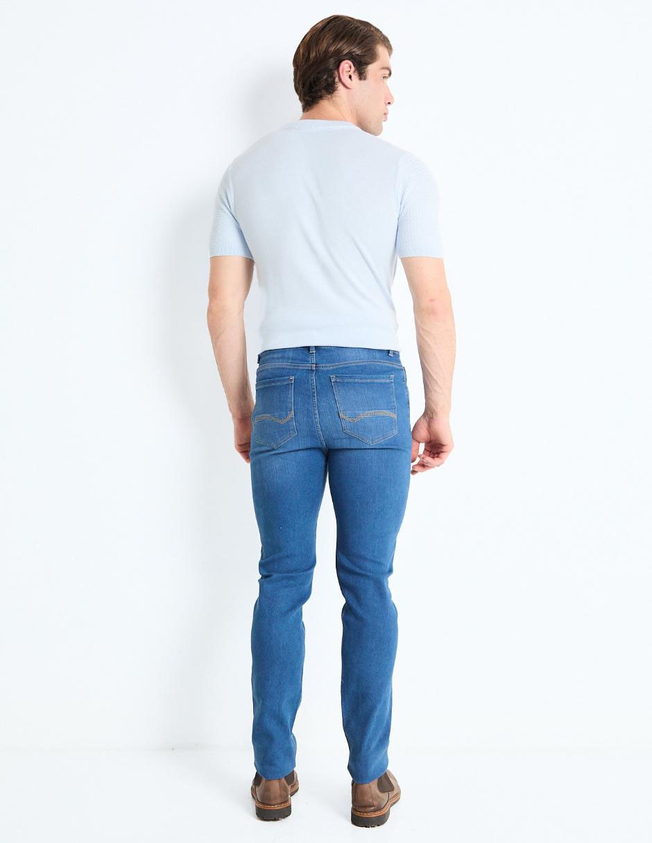 Jeans skinny lavado medio para hombre 2
