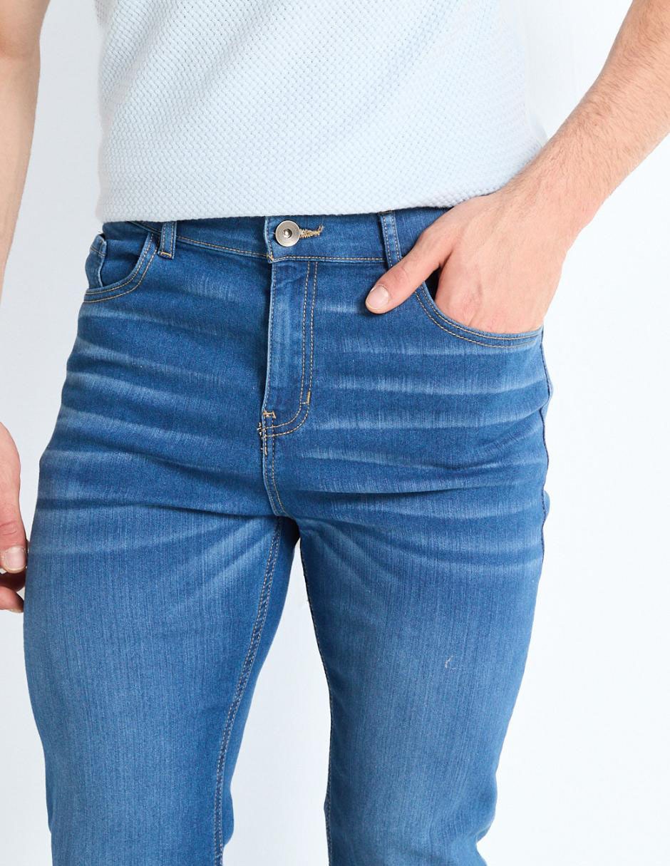 Jeans skinny lavado medio para hombre 4