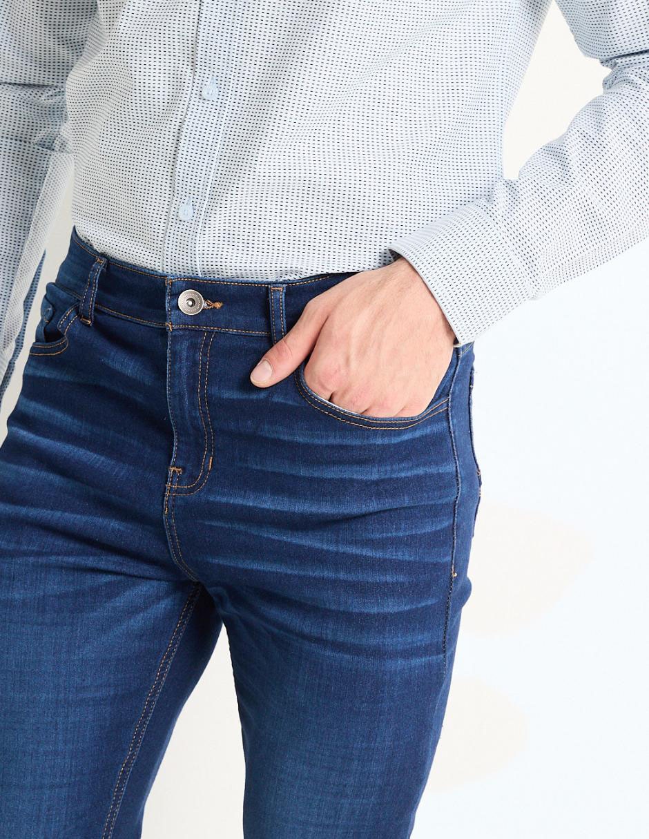 Jeans skinny lavado medio para hombre 4