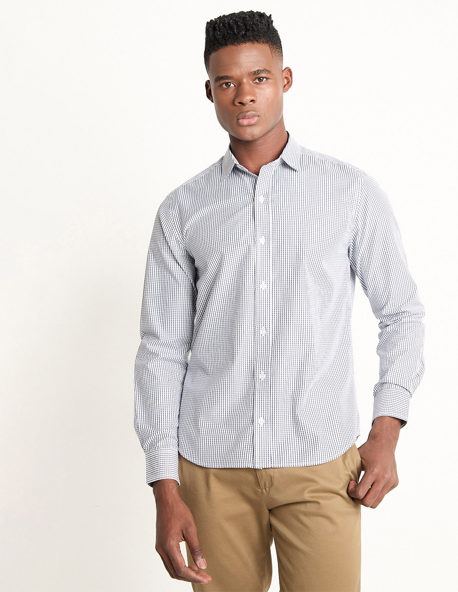 Camisa casual manga larga para hombre 1