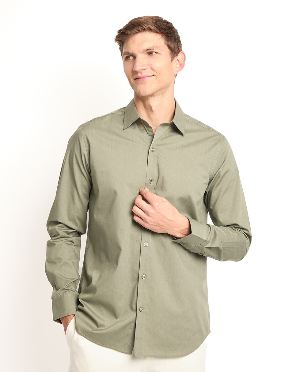 Camisa casual manga larga para hombre