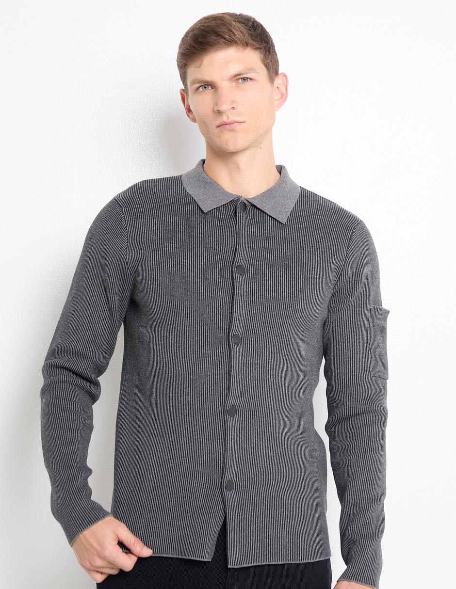 Suéter cuello camisero para hombre