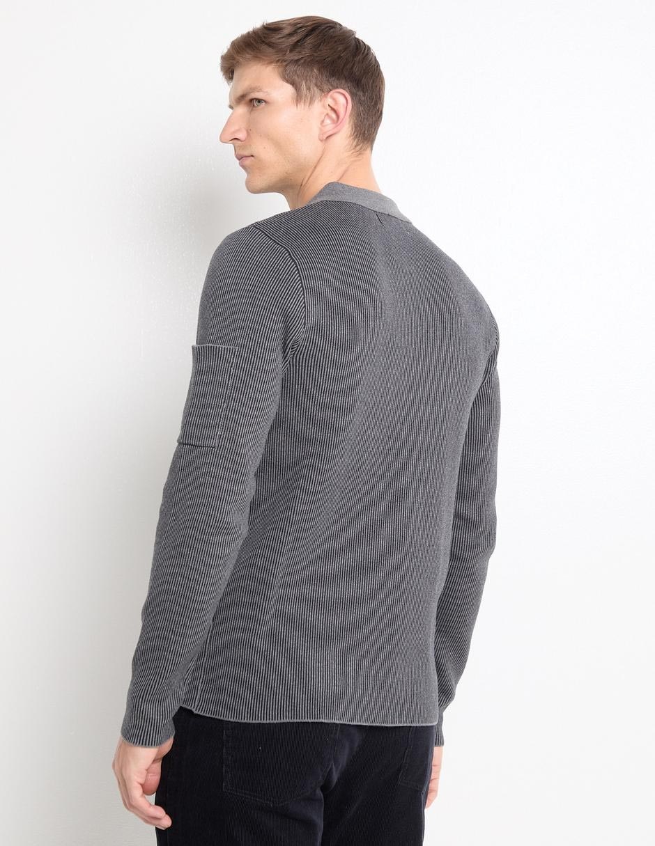 Suéter cuello camisero para hombre 2