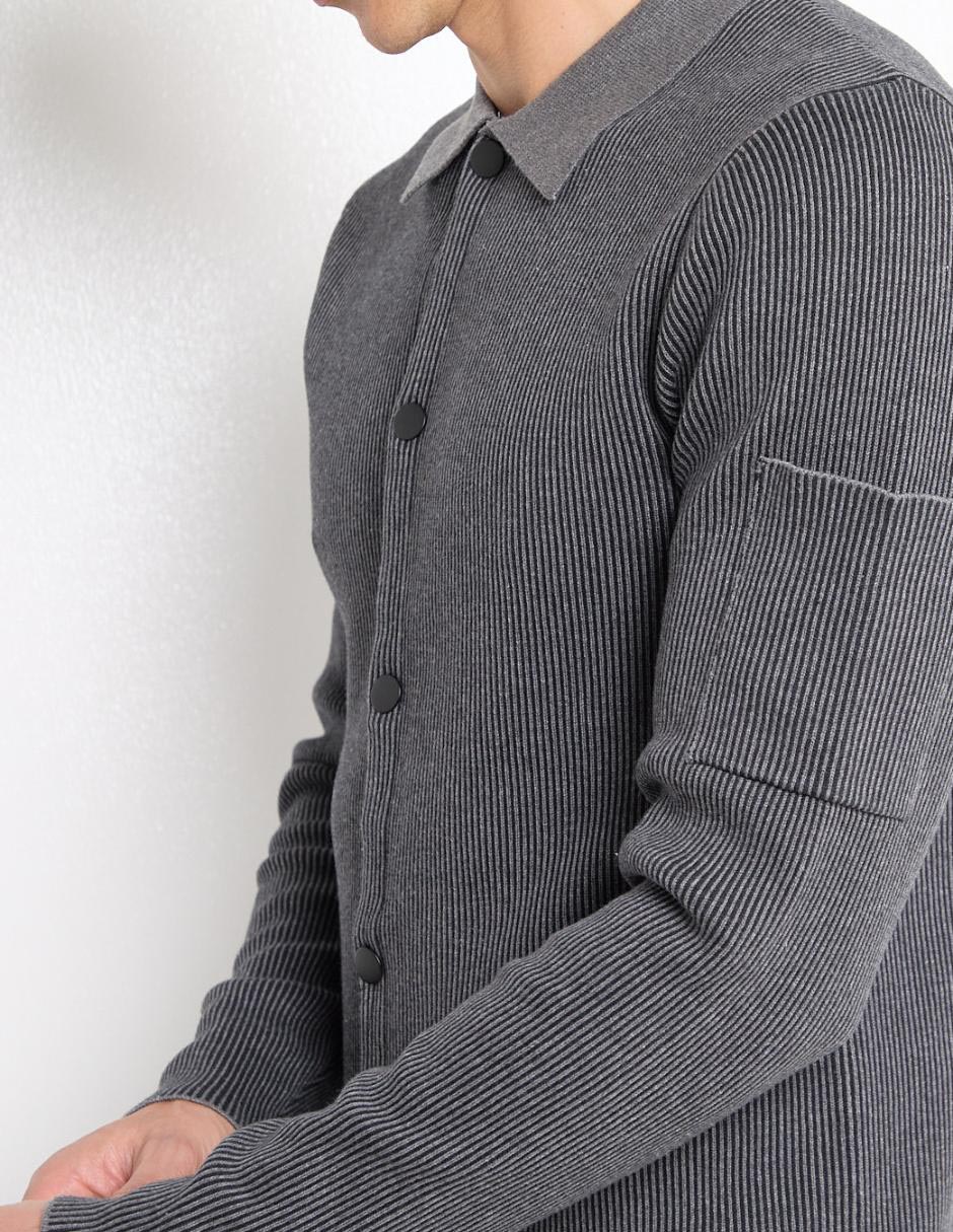 Suéter cuello camisero para hombre 4