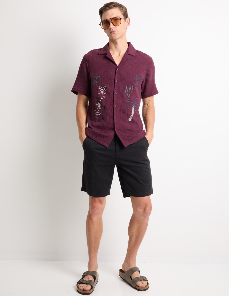 Camisa casual de algodón manga corta para hombre 3