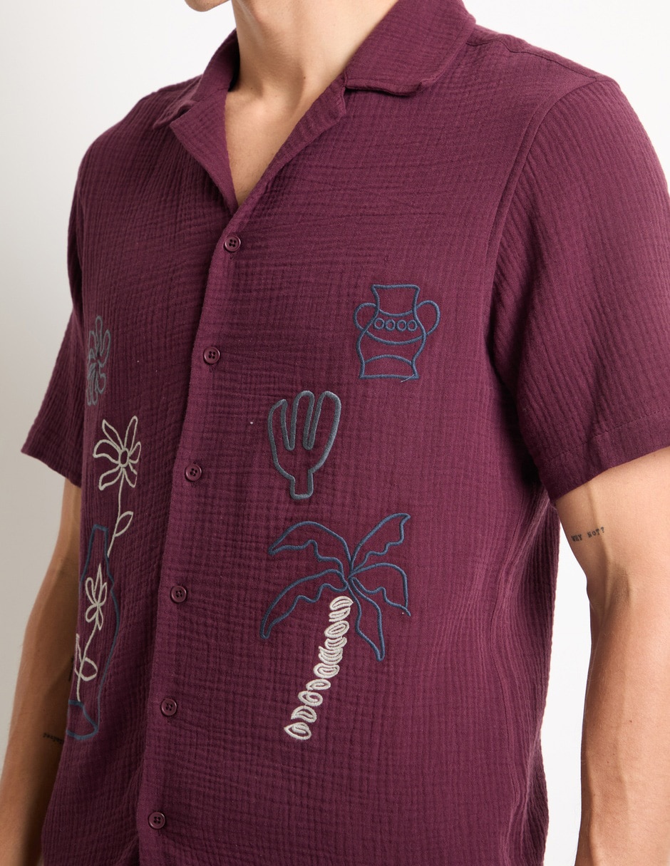 Camisa casual de algodón manga corta para hombre 4