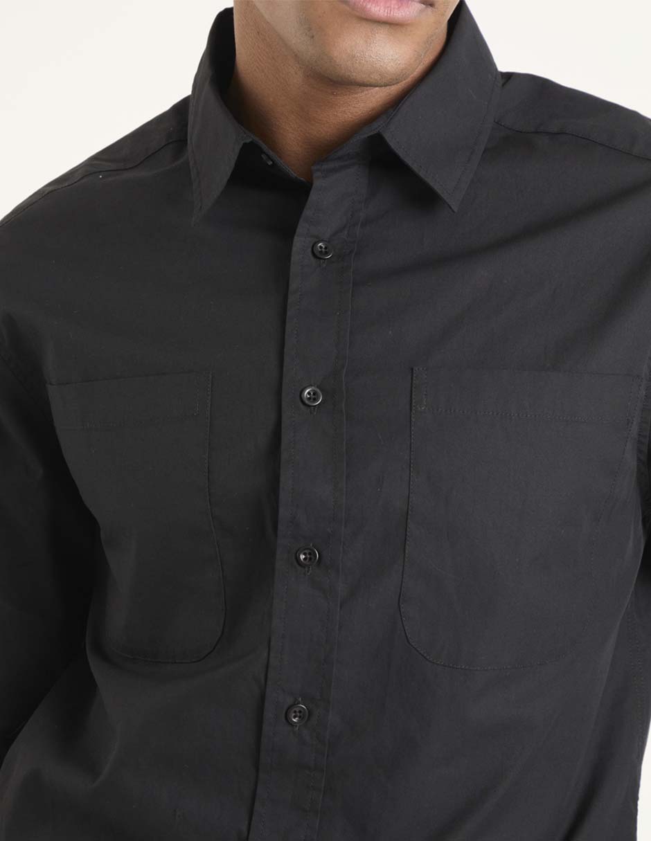 Camisa casual manga larga para hombre 4