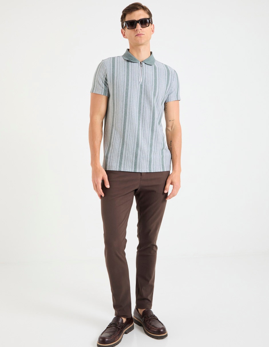 Pantalón business casual chino slim de gabardina para hombre 3