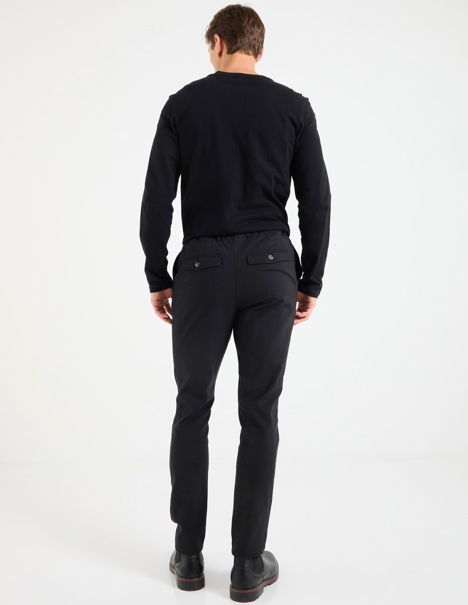 PANTALON CHINO CONTEMPO, 32, NEGRO LISO