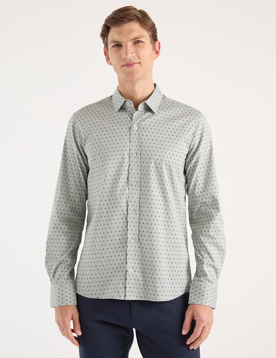 Camisa casual de algodón manga larga para hombre Camisa casual de algodón manga larga para hombre