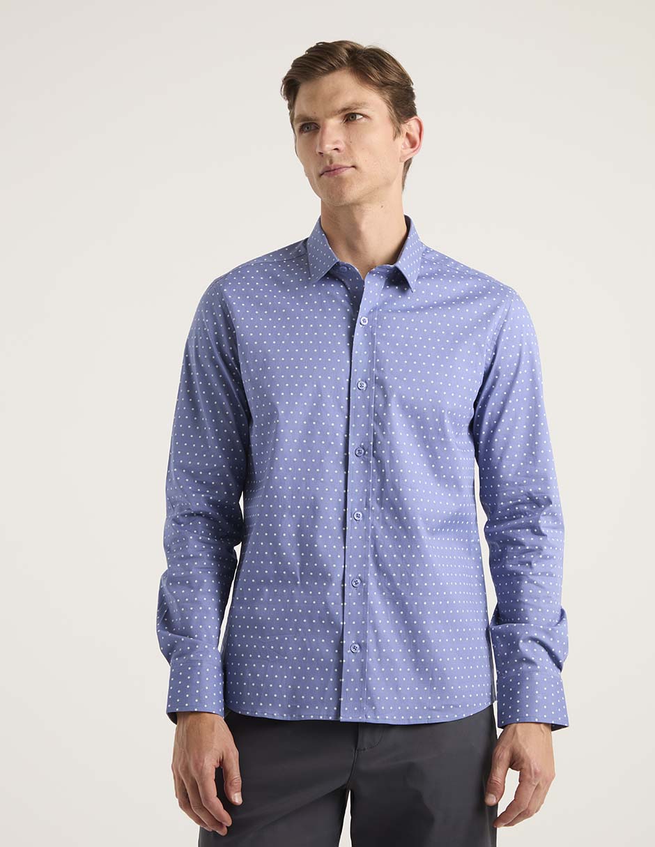 CAMISA COH25134-07 CONT, M, AZUL ACERO