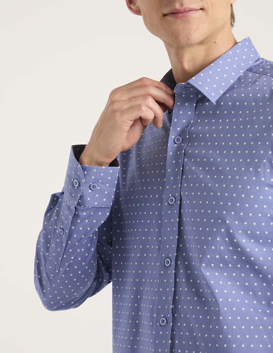 CAMISA COH25134-07 CONT, M, AZUL ACERO