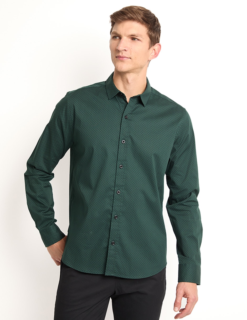 Camisa casual de algodón manga larga para hombre Camisa casual de algodón manga larga para hombre