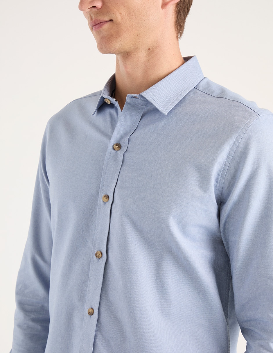CAMISA COH25137-09 CONT, M, AZUL ACERO