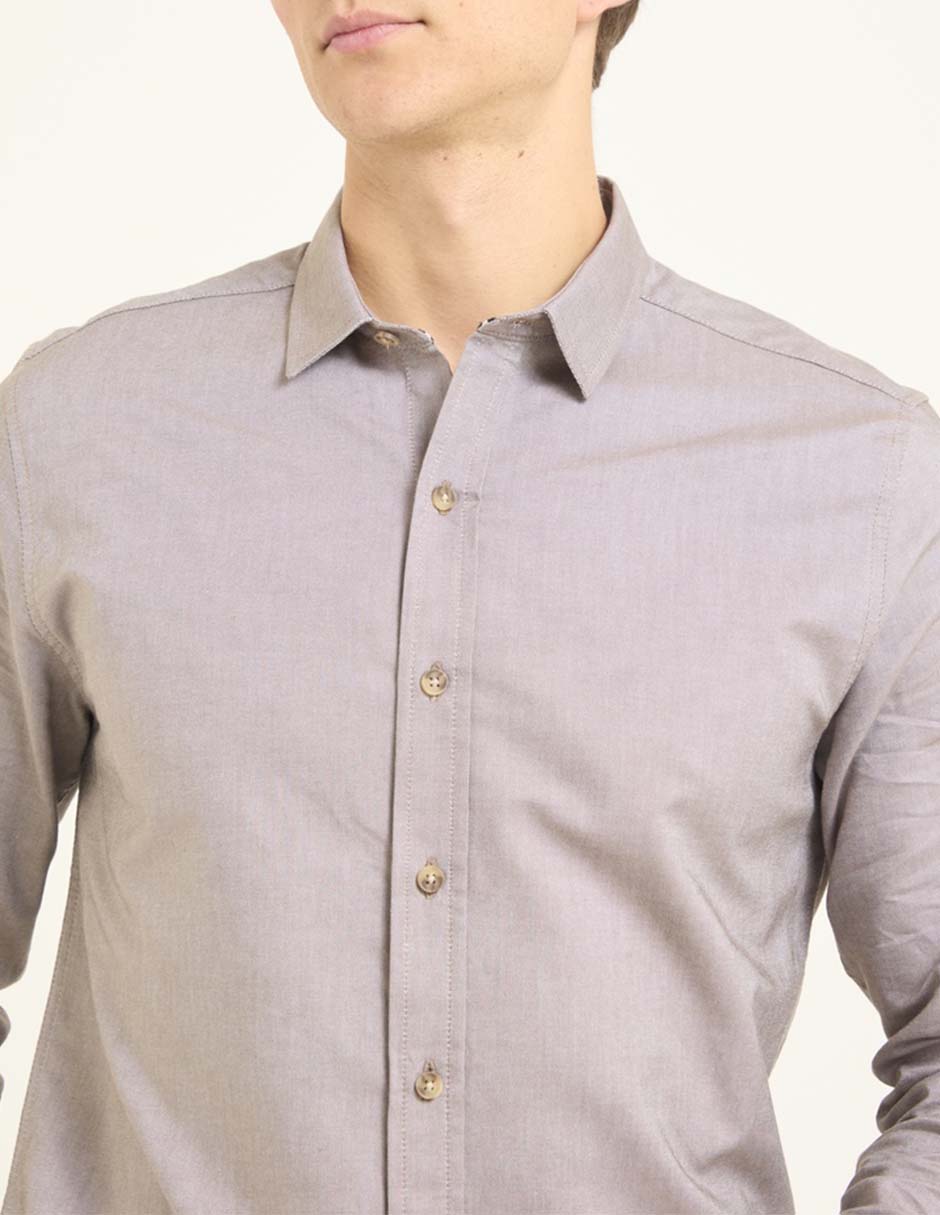 Camisa casual de algodón manga larga para hombre 4