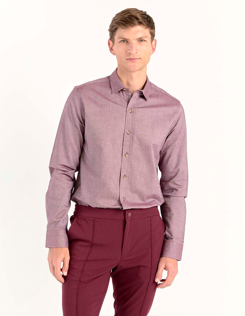 Camisa casual de algodón manga larga para hombre Camisa casual de algodón manga larga para hombre