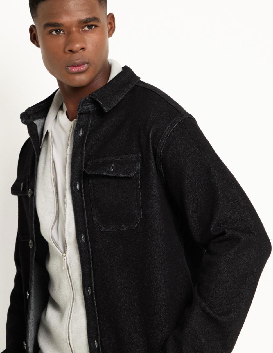 Chamarra denim con bolsillos para hombre 4