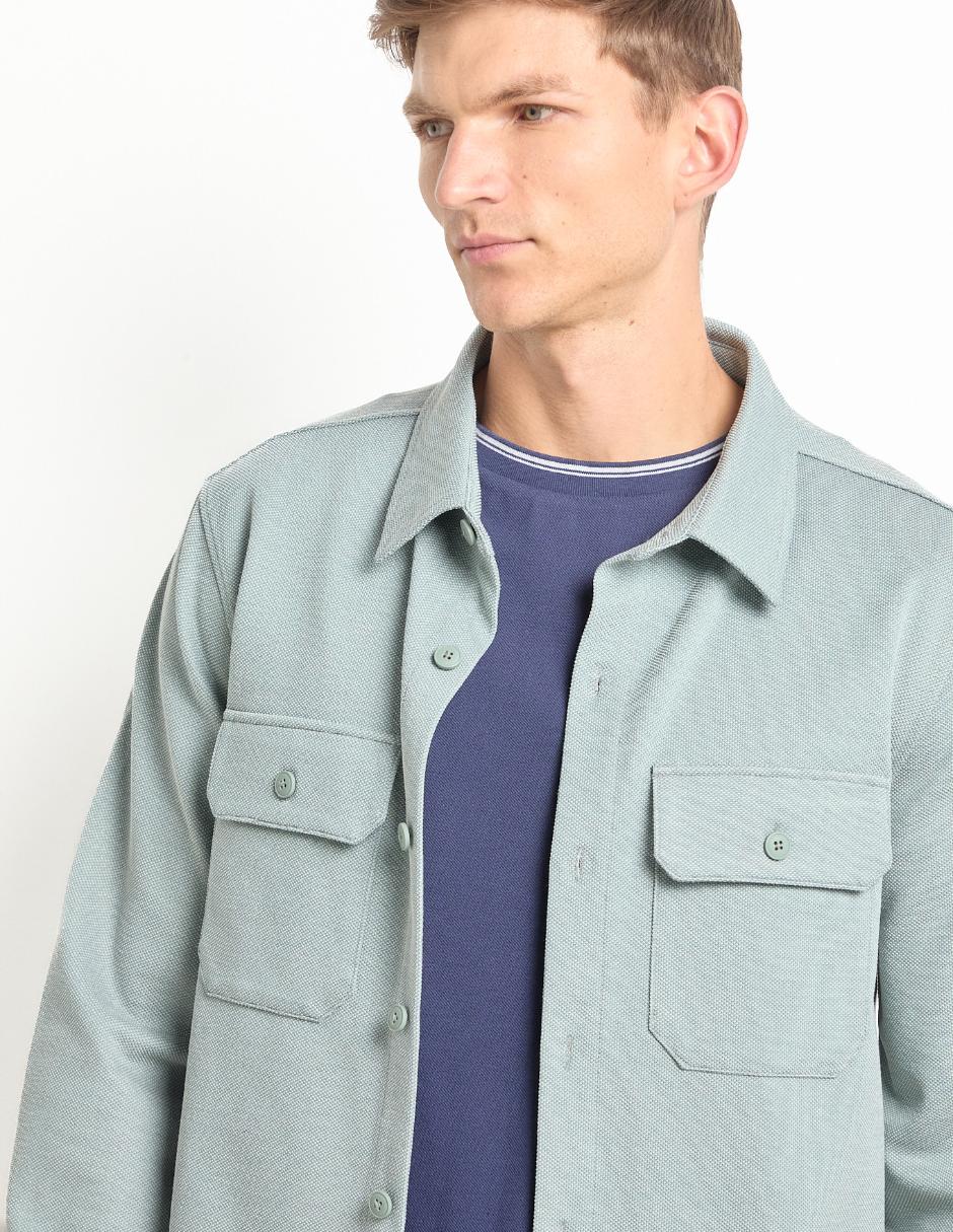 Sobrecamisa casual manga larga para hombre 4