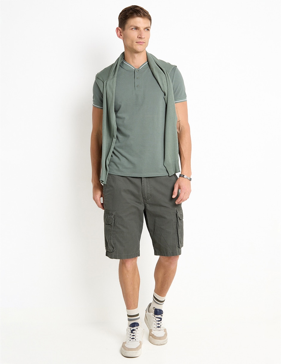 Playera cuello henley para hombre 3