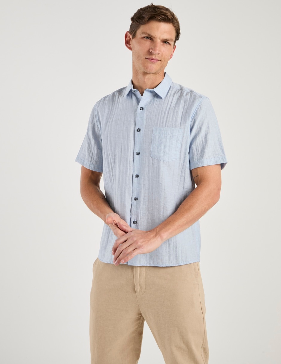 Camisa casual manga corta para hombre