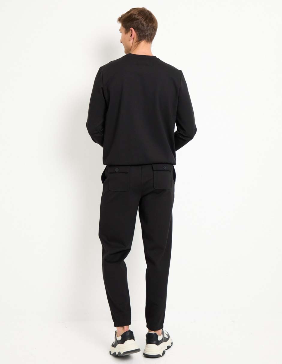 PANTALON JOGGER CONTEMPO, G, NEGRO LISO