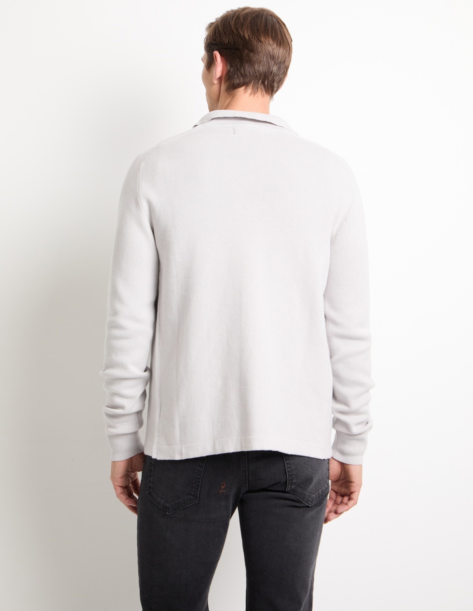 Suéter cuello con botón para hombre 2
