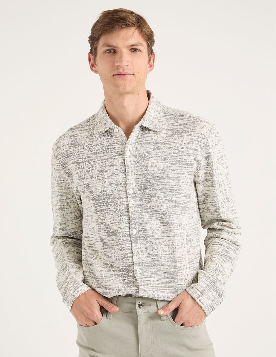 Camisa casual manga larga para hombre
