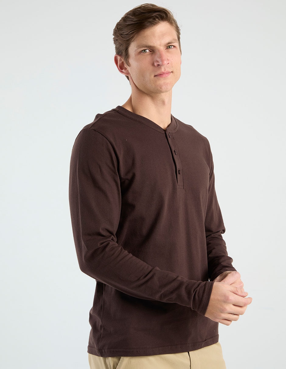 Playera cuello henley para hombre Playera cuello henley para hombre