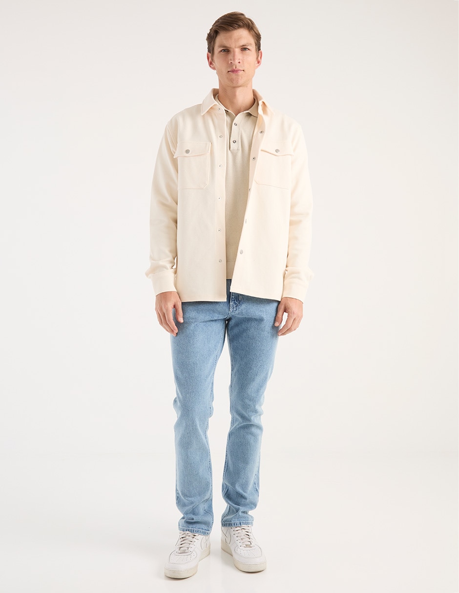 Camisa casual con bolsillos para hombre 3