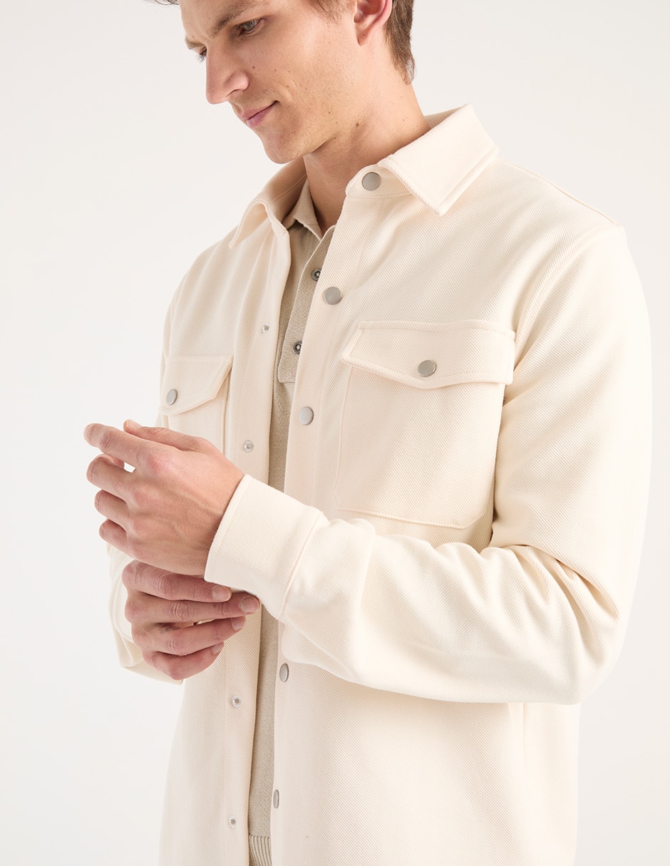 Camisa casual con bolsillos para hombre 4