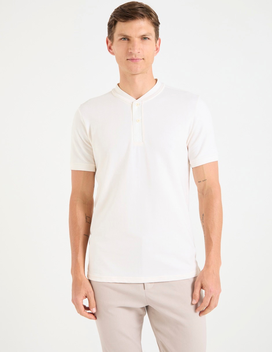 Playera cuello henley para hombre Playera cuello henley para hombre