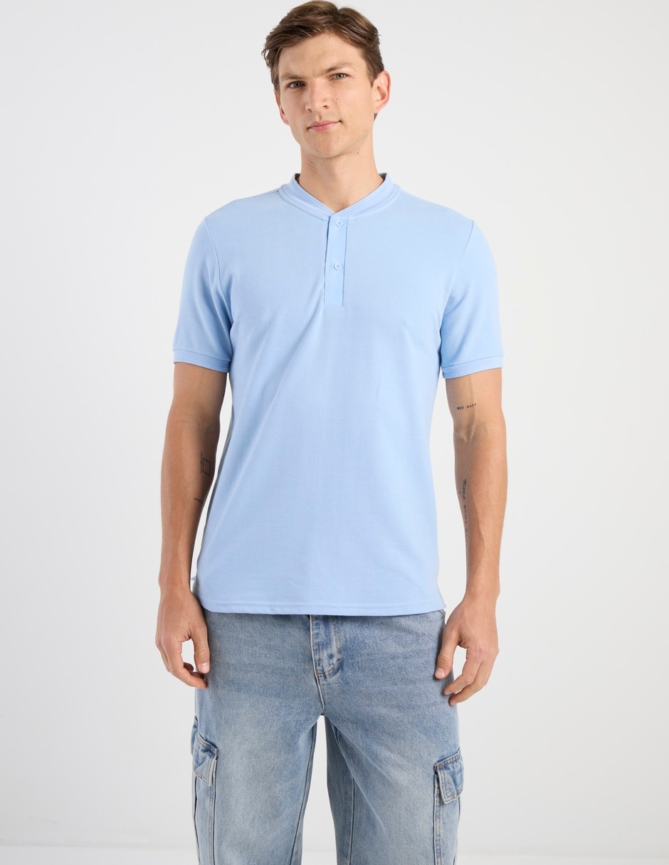 Playera cuello henley para hombre Playera cuello henley para hombre