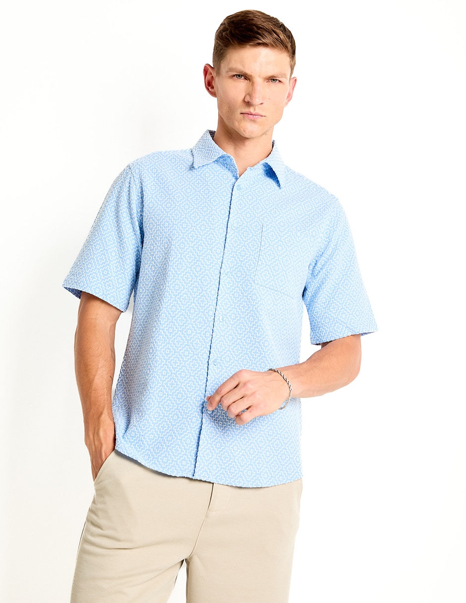 Camisa casual manga corta para hombre