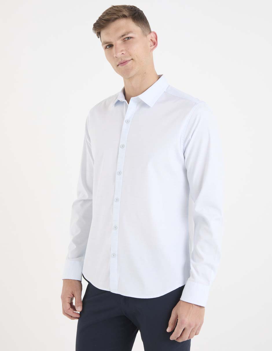 Camisa casual manga larga para hombre