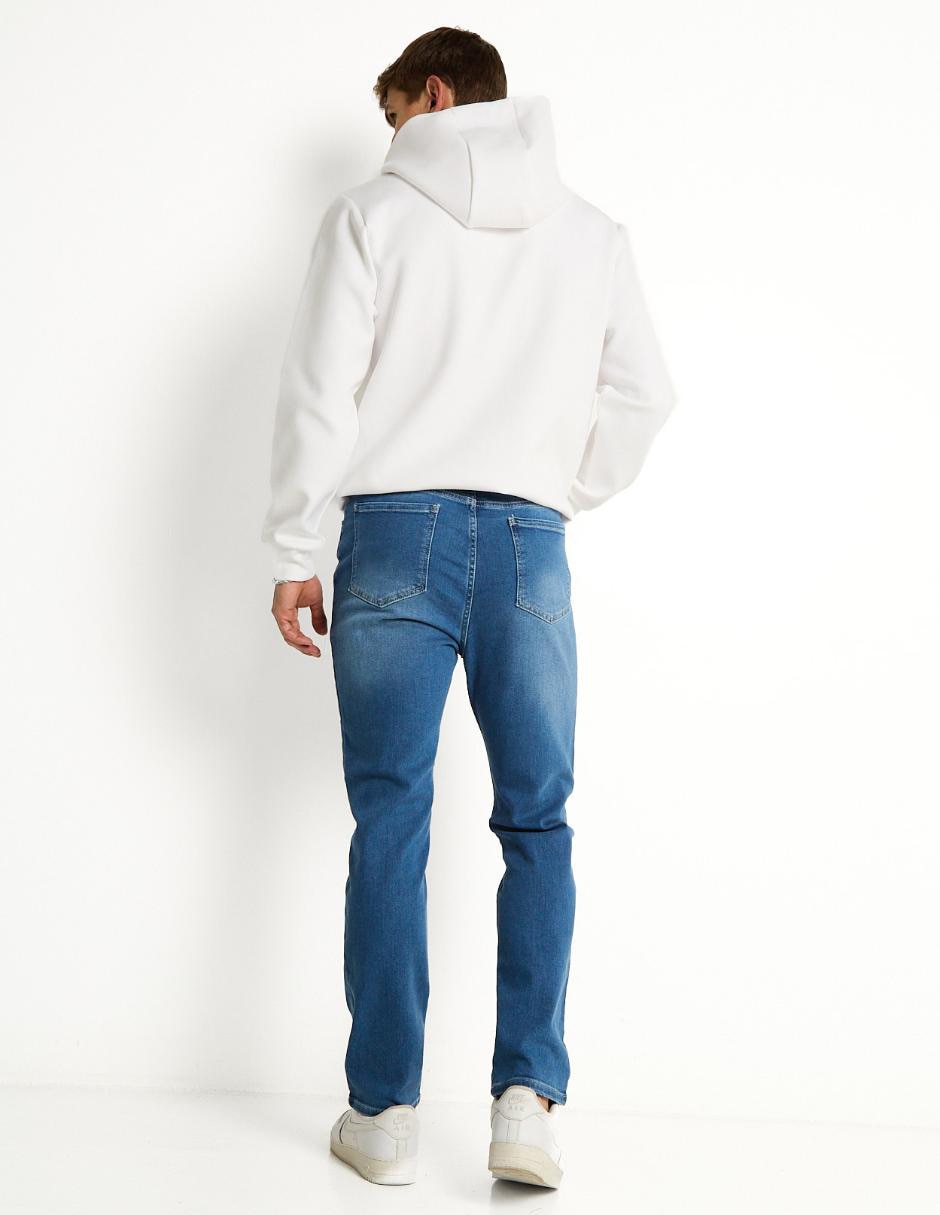Jeans straight deslavado para hombre 2