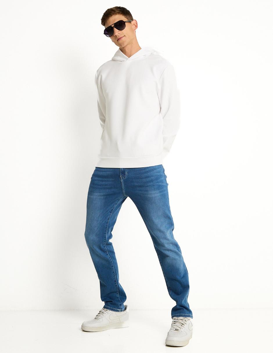 Jeans straight deslavado para hombre 3
