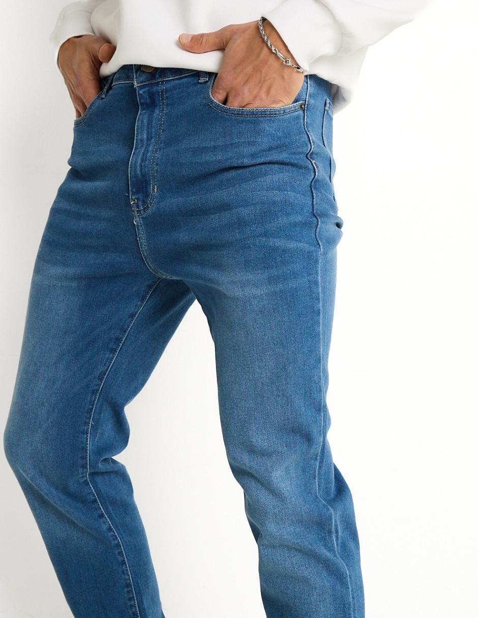 Jeans straight deslavado para hombre 4