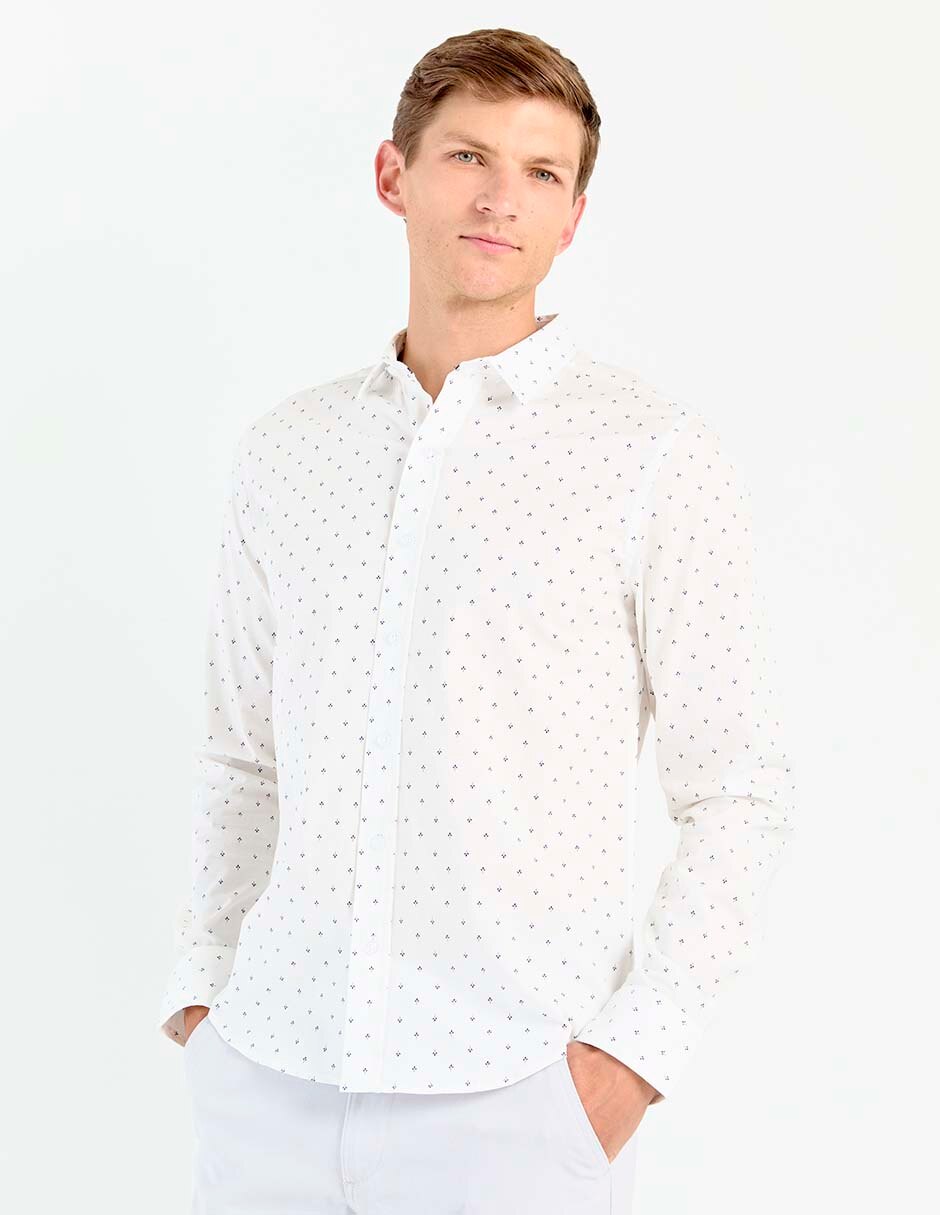 Camisa casual de algodón manga larga para hombre