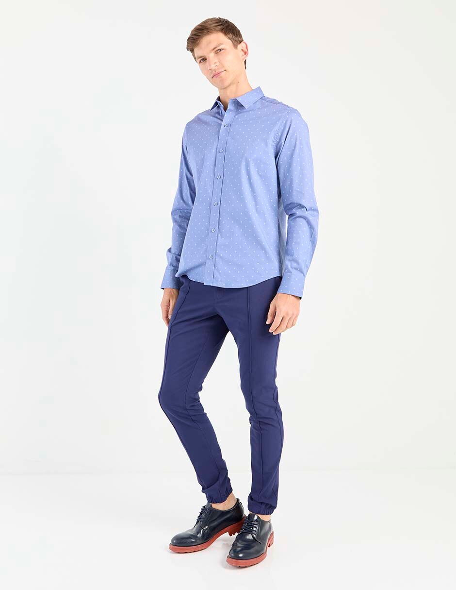 CAMISA COH25134-11 CONT, M, AZUL ACERO