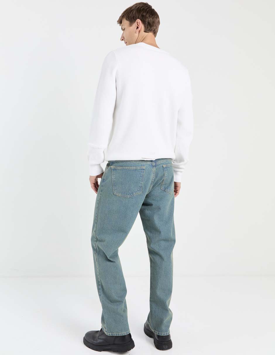 Jeans straight lavado medio para hombre 2