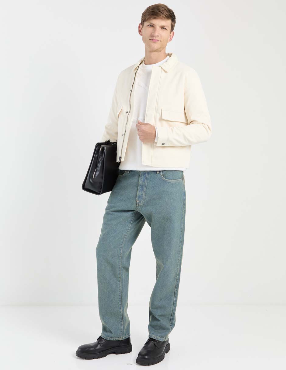 Jeans straight lavado medio para hombre 3