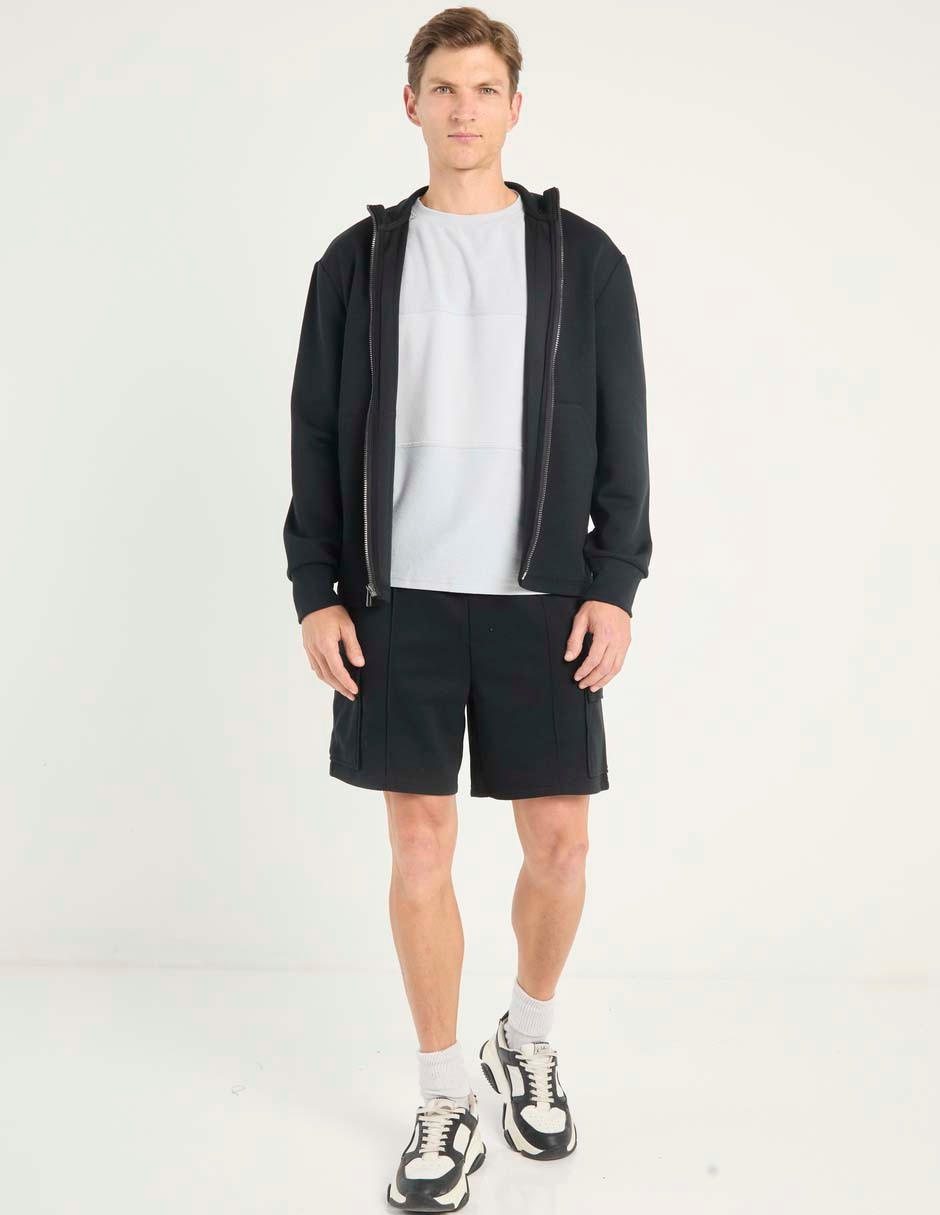 SUDADERA COH25907-12SET CONT, M, NEGRO