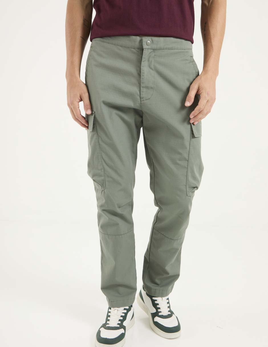 Pantalón cargo recto de algodón para hombre