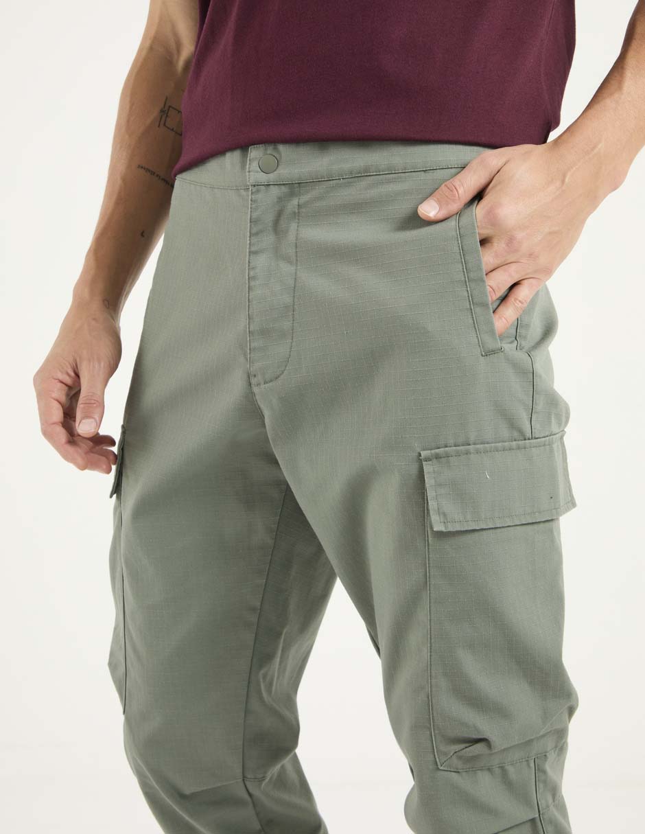 Pantalón cargo recto de algodón para hombre 4