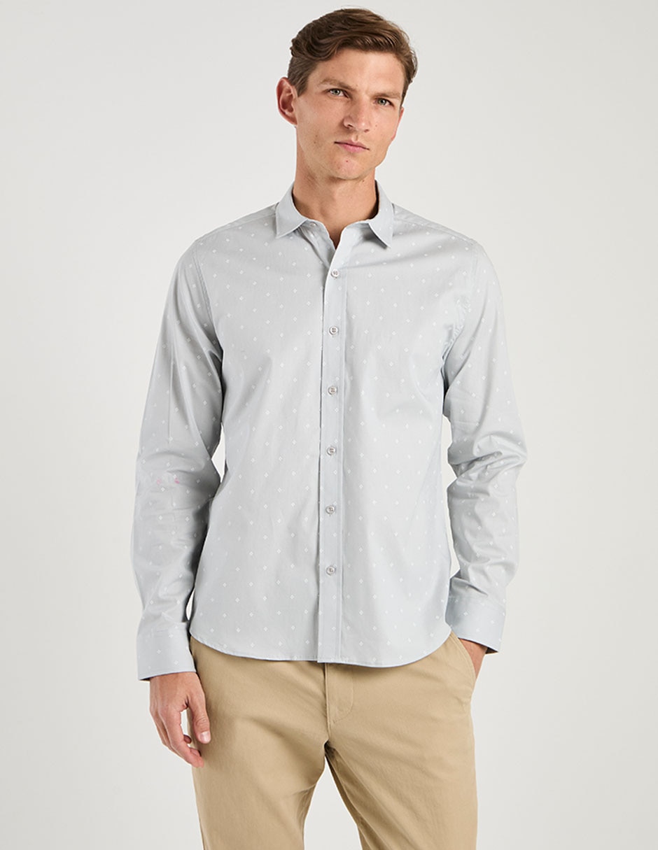 Camisa casual de algodón manga larga para hombre Camisa casual de algodón manga larga para hombre