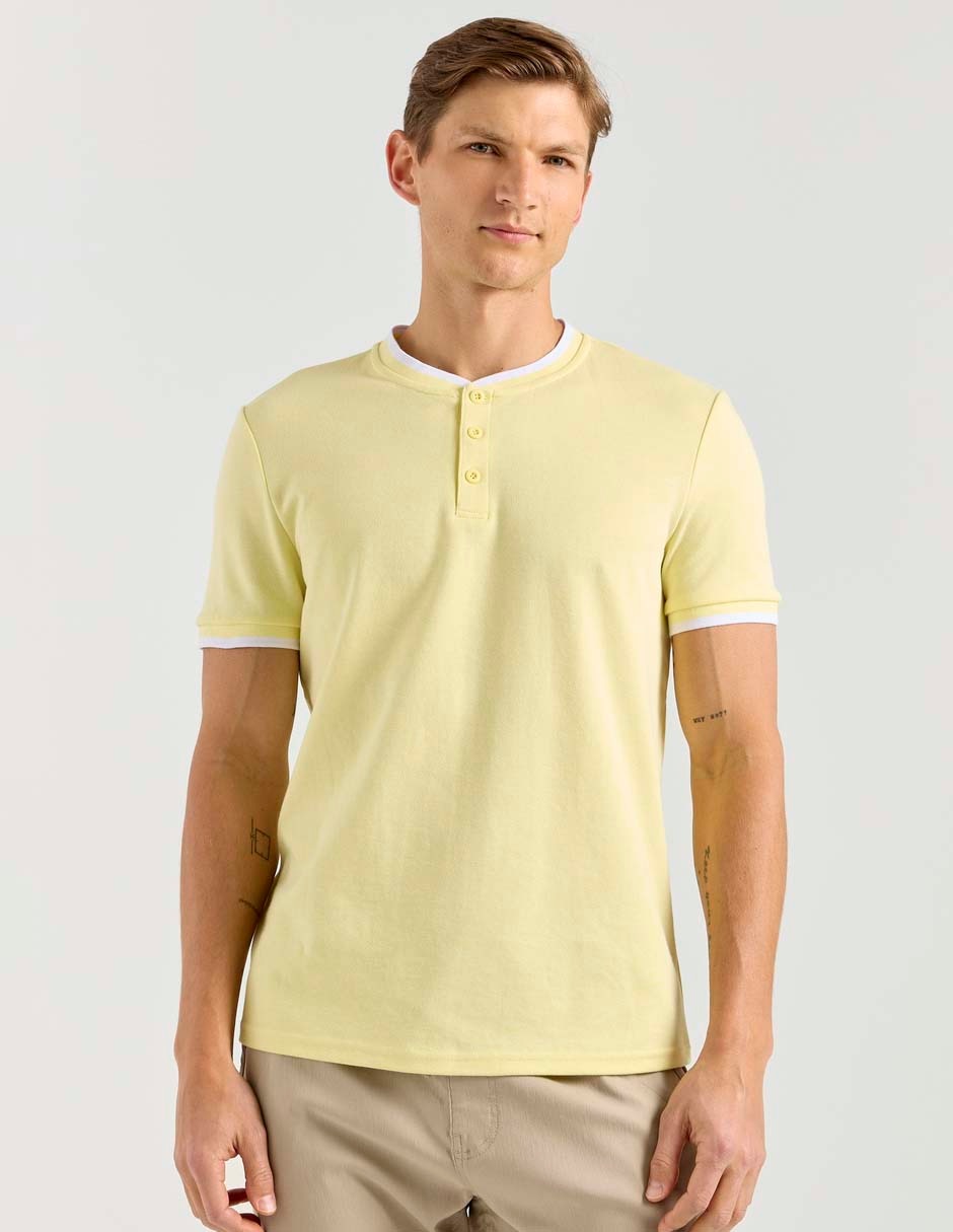 Playera cuello henley para hombre Playera cuello henley para hombre