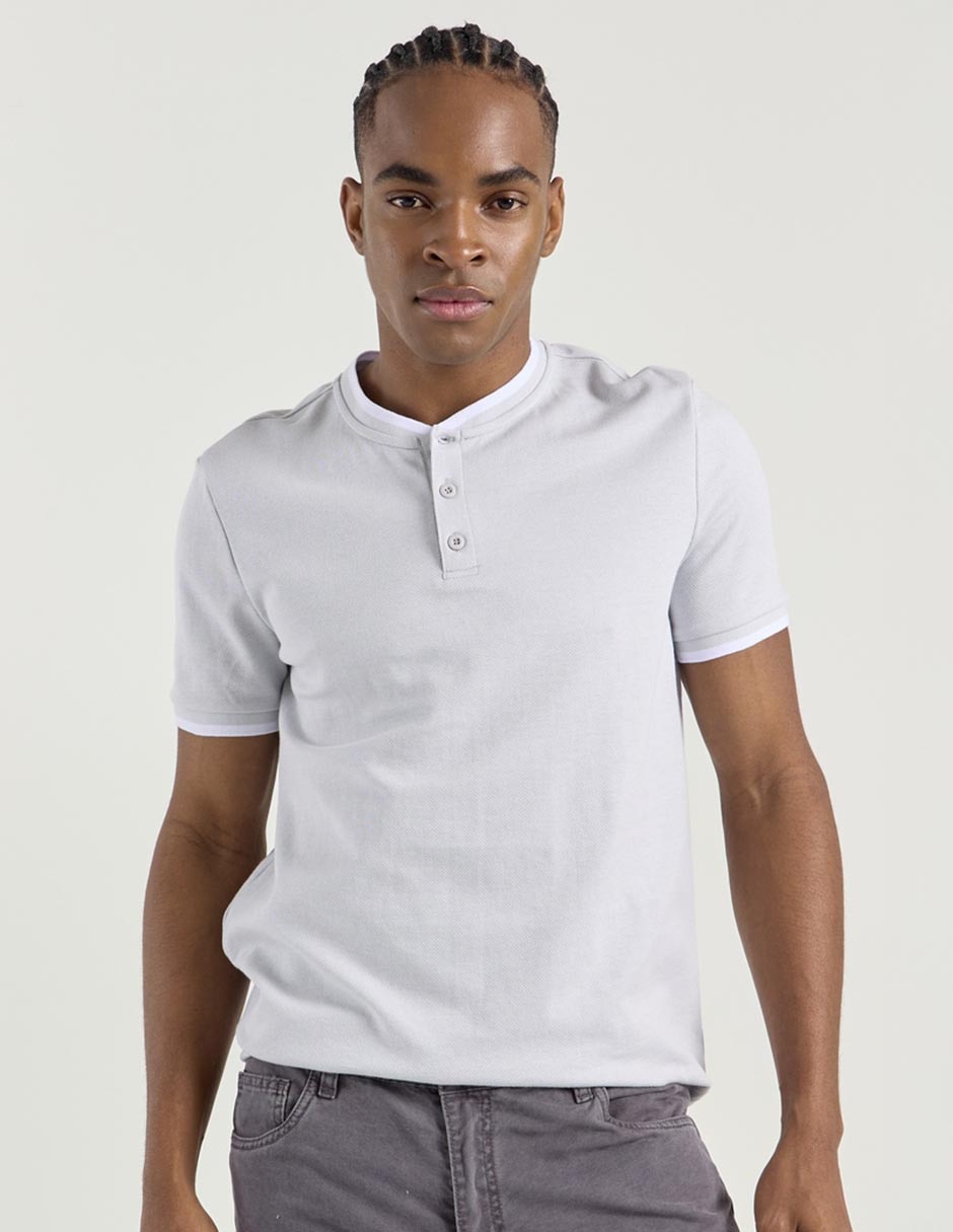 Playera cuello henley para hombre Playera cuello henley para hombre