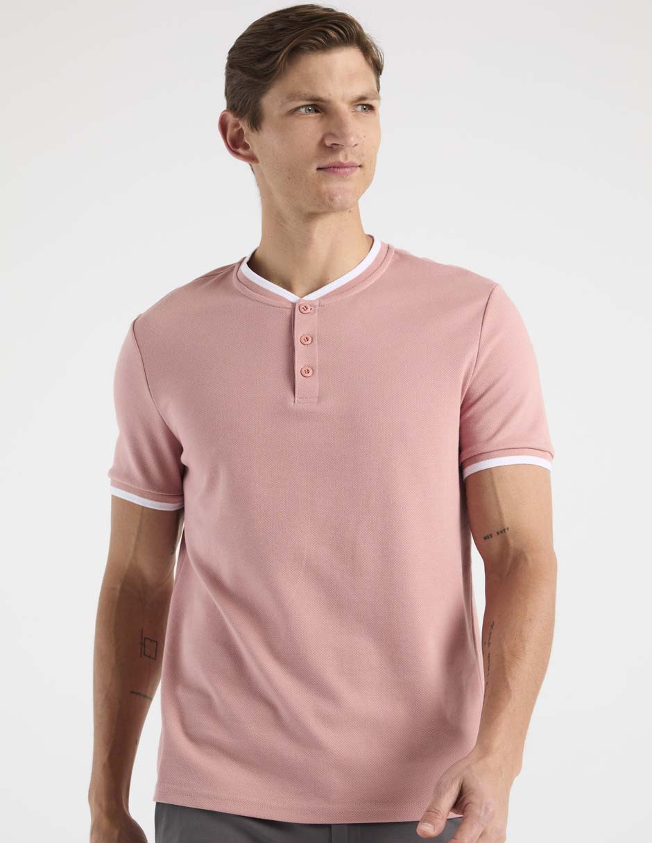 Playera cuello henley para hombre Playera cuello henley para hombre