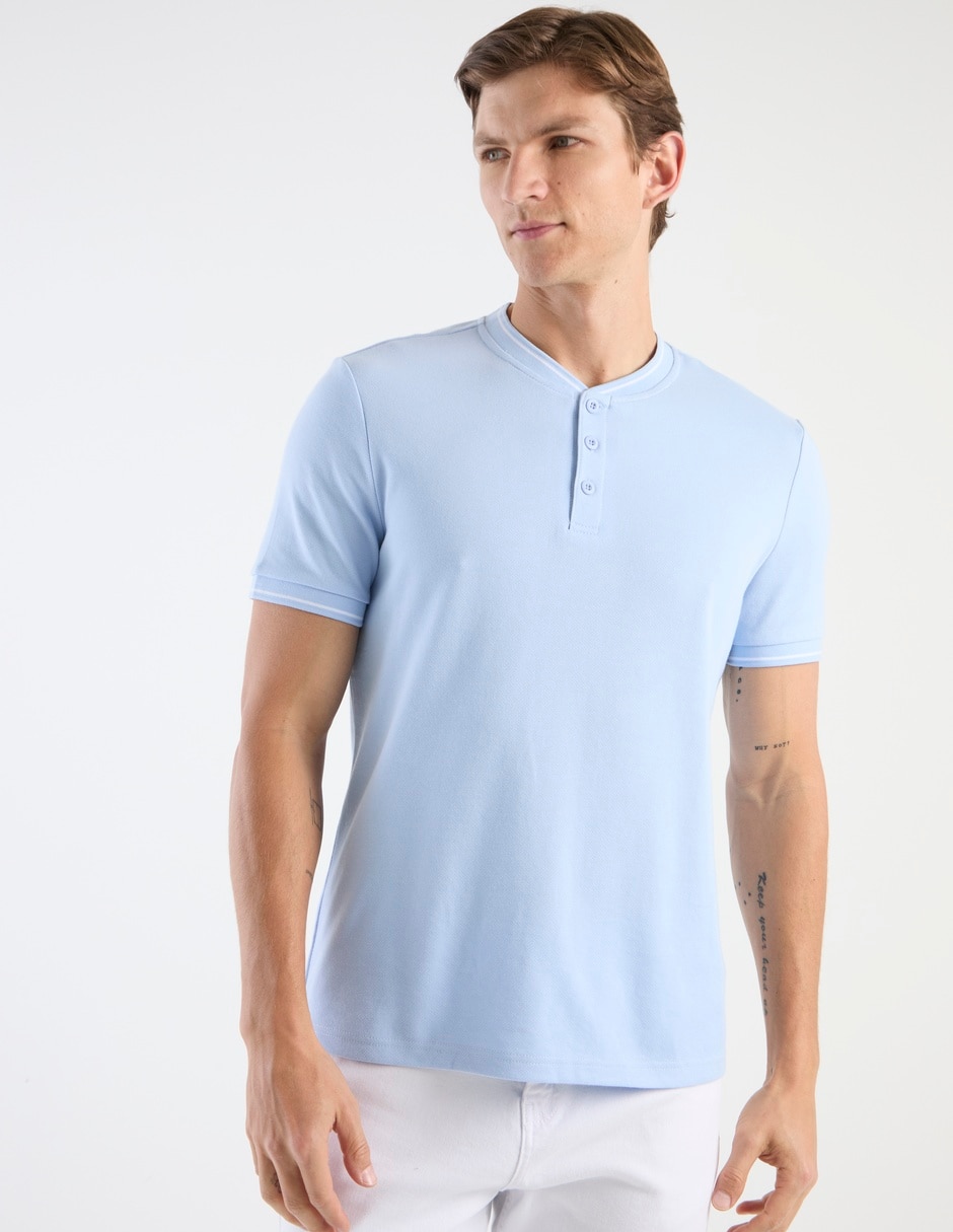 Playera cuello henley para hombre Playera cuello henley para hombre